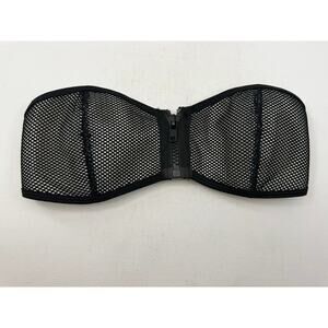 Triangl Black Neoprene Mesh Bikini Top Zip Front Clip Back Size M Poolside Beach